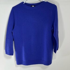 Talbots Blue/Purple Crew Neck Pure Cashmere Sweater Size LP